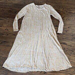 The Magnolia Pearl Dylan cotton jersey T long sleeve Paisley cream raw dress OS